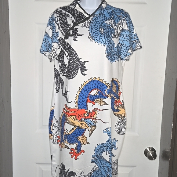 Dragon Print Cheongsam Dress - Picture 5 of 6